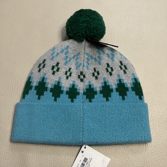 NWT - Coach Adult 100% Wool Classic Fair Isle Beanie with Pom Pom - Picture 2 of 6